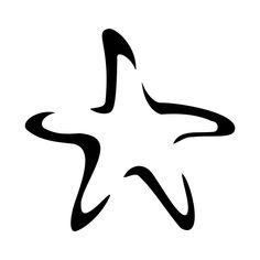 a black and white drawing of a starfish