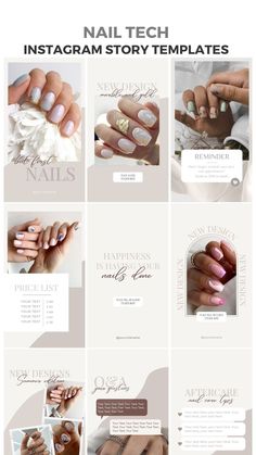 30+ unique and eye-catching Instagram templates for nail techs to create stunning nail #Nail_Branding #Nail_Tech_Instagram #Elegant_Instagram #Stories_Quotes Instagram Nail Page Names, Instagram Nail Page Ideas, Nail Branding, Nail Tech Instagram, Ruby Nails, Stories Quotes, Nail Business, Latest Nail Designs, Nail Quotes