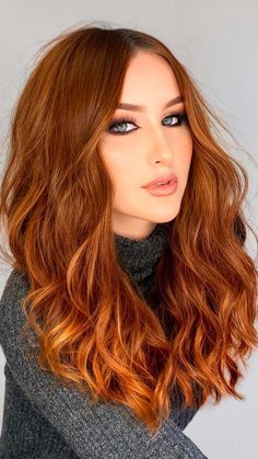 Brunette To Red Hair Before And After, Medium Length Ginger Hair, Red Hair Inspiration, Color Board, Hair Color And Cut, Copper Hair, Long Bob