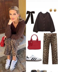 All items by @Valmont_lana😍😍 🛍Shop ➡️ WWW.VALMONT-LANA.COM • 🌏Free Shipping Worldwide & Easy return Enter code💥VL10D💥For Extra 10% OFF!🥳 • Place your order⬇️ 🛍WWW.VALMONT-LANA.COM👈 Unwritten Love Knit Pants Outfit, Lana Coded Outfits, Fall Leopard Print Trousers, Saturday Fashion, Saturday Outfit, Cozy Fall Outfits, Leopard Skirt, Fashion Trends Winter, Fresh Outfits