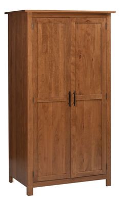 a large wooden cabinet with two doors