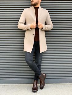 Winter Essentials For Men, Wool Long Coat, Prince Coat, Mens Business Casual Outfits, Slim Fit Coat, Designer Suits For Men, Wool Trench Coat, Long Wool Coat, Fashion Suits For Men