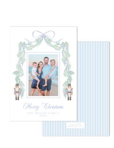 a christmas card with an image of a family