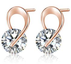 Earrings rose gold cubic zirconia Pine Jewelry, Mountain Jewelry, Earrings Rose Gold, Heart Shaped Earrings, Cubic Zirconia Earrings, Zirconia Earrings, Crystal Stud Earrings, Copper Earrings, Rose Earrings