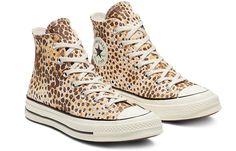 Converse Animal Print Chuck 1970s 167483C Converse Animal Print, Jack Purcell, High Top Boots, New Converse, Chuck 70, Cow Hide, Kids Sneakers, Chuck Taylor All Star, Platform Boots