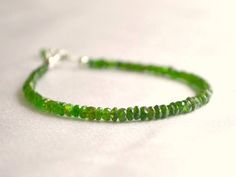 Chrome diopside bracelet, green gemstone bracelet, chrome diopside jewelry, green silver bracelet, g Faceted Green Beaded Bracelets As Gift, Faceted Green Beaded Bracelets For Gift, Green Faceted Bracelets For Gift, Gift Green Faceted Beaded Bracelets, Diopside Jewelry, Green Gemstone Bracelet, Green Gemstones, Gemstone Bracelet, Delicate Bracelet