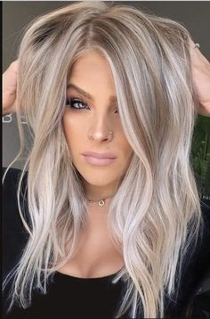 Blonde Hair With Dimension Low Lights, Shadow Root Brown To Blonde, Cold Blonde Hair, Bright Dimensional Blonde, Blonde Colors, Biolage Hair, Peekaboo Hair Colors, Grey Blonde Hair, Fall Blonde Hair