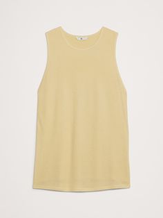 Ribbed Tunic Tank with Side Slits | Banana Republic Invitation To Play, My Shopping List, Butter Yellow, Sleeveless Tunic, Summer Ready, Tunic Length, Long Length, Summer Sale, Shopping List