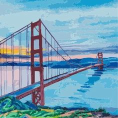 a painting of the golden gate bridge in san francisco