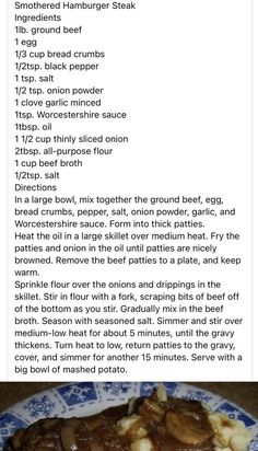 the recipe for steak with mushrooms and gravy is shown