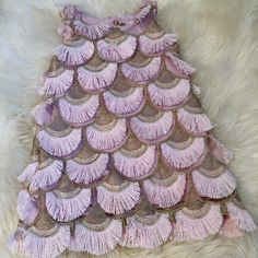 Beautiful Fun Dress, Pink And Gold With Fringe Details. 12 Months. Never Worn. Fun Dress, Dress Pink, Girl Dress, Kids' Dresses, Pink Gold, Baby Dress, Pink And Gold