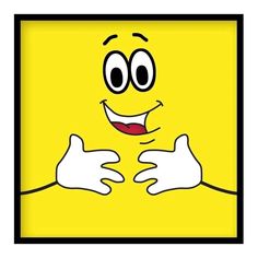 a square frame with a cartoon character giving the thumbs up