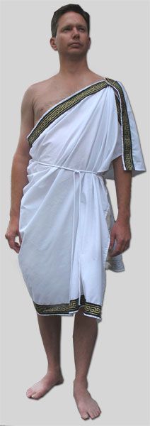 Chiton Greek Male, Chiton Greek, Zeus Costume, Poseidon Costume, Greek Chiton, Angle Dress, God Costume, Ancient Greek Costumes