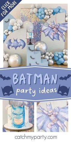 batman party ideas with balloons and decorations