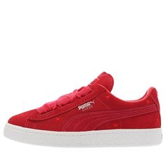 Red Sporty Sneakers With Elastic Laces, Sporty Red Sneakers With Elastic Laces, Red Sneakers With Elastic Laces For Streetwear, Red High-top Sneakers With Elastic Laces, Red Low-top Sneakers For School, Sporty Red Sneakers For School, Puma Suede, Stylish Sneakers, Sneakers Shoes