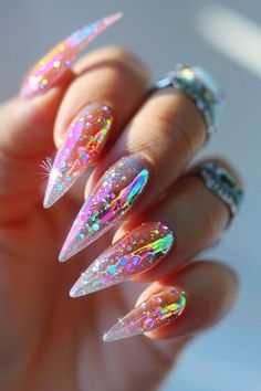 Nail Designs Trends, Holographic Nail Designs, Summer Nails Simple, Beachy Nails, Summer Nail Polish, Summer Nail Designs, Gel Polish Nail Art, Art 2024, Ideas Nails