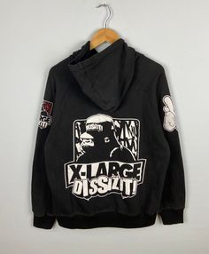 "*ITEM: Vintage Xlarge Dissizit 2008 Big Shots Of The West Coast Hoodie Japanese Brand Xlarge Streetwear Hybeast Sweater Hoodie Black Size M *ITEM DETAILS: 👇🏻 Please be aware that all vintage items will usually show a few signs of wear or fading due to age, but anything visible such as stains or holes, and serious flaws have been photographed.For any further information on this item please contact us and we will be happy to help. *SIZE: MEDIUM *ACTUAL SIZE MEASUREMENT: 👇🏻 *PIT TO PIT(WIDTH): Xlarge Brand, Black Oversized Vintage Hoodie, Black Throwback Hoodie For Streetwear, Oversized Vintage Washed Black Hoodie, Black Vintage Cotton Hoodie, Oversized Punk Graphic Hoodie, Big Shot, West Coast, Black Hoodie