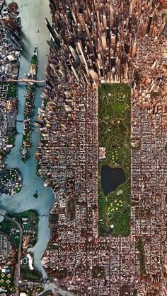 an aerial view of new york city from the air