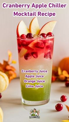 cranberry apple chiller cocktail recipe