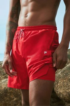 The Swim Trunk 7in FL2 red male Activewear >> Mens >> Bottom >> Shorts >> Lined Shorts SwimStich regular Swim Cell Phone Pocket/External Pockets/Hidden Pockets/Quick-Dry/UPF 50 /Zip Pockets Red Elastic Waistband Shorts For Swimming, Red Shorts With Elastic Waistband For Swimming, Red Swim Trunks With Pockets For Swimming, Red Swim Trunks With Pockets, Red Short Swim Trunks With Pockets, Red Sporty Swim Trunks With Pockets, Sporty Red Swim Trunks With Pockets, Red Moisture-wicking Shorts For Summer, Swimming Trunks