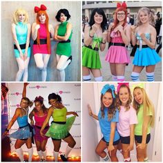 Fantasia de Meninas Super Poderosas Powerpuff Girls Costume Diy, Powder Puff Girls Costume, Powerpuff Cosplay, Powerpuff Girls Halloween Costume, Powder Puff Girls, Powerpuff Girls Costume, Super Nana, Power Puff