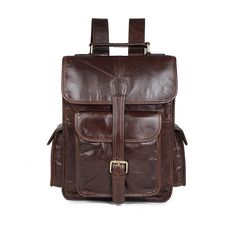 Genuine Leather Backpack - Men's Waterproof Travel School Bags (3MA1)(F78) Soft Leather Backpack, Leather Backpack For Men, Travel Rucksack, Leather Backpack Purse, Leather Man, Mens Leather Bag, Travel School, Small Backpack, Men's Backpack