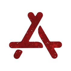 the letter k is made up of red paper with flowers and leaves on it's sides