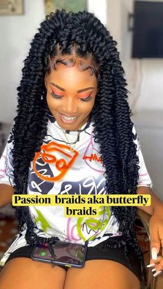 Passion Braids, Butterfly Braids, Summer Hairstyles For Black Women, Twisted Hair, Twist Braid Hairstyles