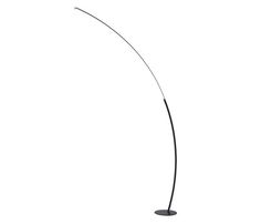 a black and white photo of a floor lamp on a white background with the light turned off