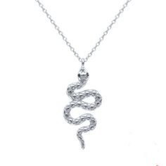 925 Sterling Silver Snake Charm Pendant Necklace For Ladies Christmas Birthday Metal: Sterling Silver Purity: 925 Chain Length: 17.5 Inches Charm Size: 20mm X 10mm Small Silver Charm Necklace For Birthday, Silver Charm Necklaces With Adjustable Chain For Birthday, White Sterling Silver Snake Chain Jewelry, Silver Snake Chain Jewelry For Party, Sterling Silver Snake-shaped Jewelry For Parties, Silver Snake Chain Charm Necklace As Gift, Sterling Silver Snake Shape Jewelry For Party, Nickel-free Sterling Silver Snake Chain Necklace, Classic Silver Charm Necklace With Clavicle Chain