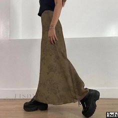 Fisdy - Vintage Floral Print Brown Mesh Maxi Skirt with a Light and Airy A-line Silhouette Mesh Maxi Skirt, Mesh Skirt, Vintage Floral Print, Skirt Design, Types Of Skirts, Olivia Mark, A Line Skirts, Vintage Floral, Tulle Skirt