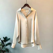 Satin Bluse, Satin Long Sleeve, Color Champagne, Estilo Chic, Vintage Blouse, Satin Shirt, Simple Shirts, Plus Size Kleidung, Look Casual