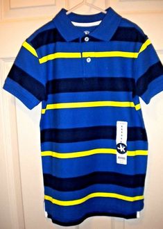 NWT  J KHAKI BOYS SIZE SMALL BLUE, YELLOW 7 NAVY SHORT SLEEVED KNIT SHIRT  60% COTTON, 40% POLYESTER   MACHINE WASH & DRY GREAT FOR CASUAL OR DRESS ORIGINAL PRICE $22.00 Blue Polo Collar Top For School, Blue Casual Polo Shirt For School, Casual Blue Polo Shirt For School, Blue Short Sleeve Polo Shirt For School, Blue Casual School Polo Shirt, Casual Yellow Polo Shirt, Navy Shorts, Knit Shirt, Blue Yellow