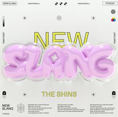 an advertisement for new song the shines on a white background with yellow and pink letters