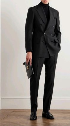 Men’s Suit Designs, Wattpad Suit Men, How To Style Suits For Men, Elegant Dress For Man, Black Suit Styles For Men, Men’s All Black Outfit Casual, All Black Suits For Men, Suit Men Ideas, Man Suit Outfit