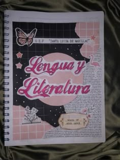 an open book with the words lengua y libero written in spanish on it