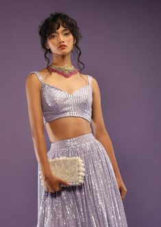 Lavender Lilac Indo Western Outfits Ready to Wear Sangeet - Etsy Elegant Lavender Lehenga For Party, Lavender Lehenga With Mirror Work For Party, Party Lehenga With Mirror Work In Lavender, Party Lavender Lehenga With Mirror Work, Lavender Fitted Choli For Party, Fitted Lavender Choli For Party, Fitted Lavender Choli For Reception, Lavender Bollywood Sharara, Lavender Lehenga For Festive Party