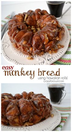 this is an easy monkey bread recipe using hawaiian rolls