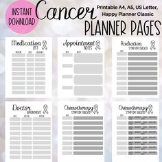 Printable Cancer Planner Bundle, Planner Inserts, Chemotherapy, Radiation, Doctor Appointments, A4 A5 US Letter Happy Planner Classic by designTOwall on Etsy Chemo Infusion Nurse, Chemo Care Kit, Fibro Symptom Tracker, Bullet Journal Symptom Tracker, Life Planner Organization