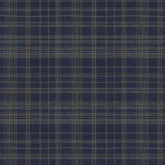 a dark blue and beige plaid fabric