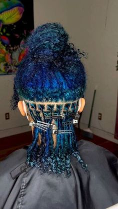 Blue Invisible Locs, Turquoise Locs, Midnight Blue Locs, Dark Blue Locs, Teal Locs, Half Dyed Locs, Loc Color Ideas