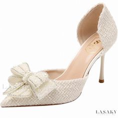 Lasaky - Stylish Pointed-Toe High Heel Sandals with Shallow Mouth, Delicate Rhinestone Adornments, and Butterfly Bow Design Butterfly Bow, Dressing Style, Butterfly Knot, Point Shoes, Rhinestone Bow, Stiletto Sandals, Bow Design, Butterfly Design, Heel Sandals