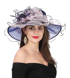 PRICES MAY VARY. Material: High quality import organza, 100% polyester. Encryption yarn which is much better than General yarn. This fabulous wide brim hat has a brim that is 4 inchs all the way around,Fit for head circumference 21.26 inch~22.83 inch. Double layer design: organza and gauze, Top-level gauze, Organza. 100% Polyester. Overly light and elegant, sweatband drawstring adjuster inside. Fresh adding in the summer and warming keeping in the Late Autumn. Elegance and royalty added to you f Twenties Party, Bridal Tea Party, Kentucky Derby Fascinator, Organza Wedding Dress, Derby Fascinator, Church Hat, Tea Party Wedding, Bridal Hat, Flat Hats