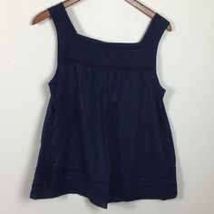 New With Tags From The Gap. Women’s Size Medium, 100% Lightweight Cotton, Square Neck With Embroidery And Pin Tuck Details, Open Loose Fit, Embroidered Bottom. Gap Linen Tops For Workwear, Gap Casual Linen Tops, Casual Linen Tops By Gap, Gap Tops For Summer Workwear, Gap Summer Workwear Top, Sleeveless Gap Tops For Daywear, Gap Cotton Blouse, Navy Cotton Tops For Daywear, Blue Linen Tops For Daywear