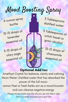 Diy Aura Spray, Room Cleansing Spray Witchcraft, Moon Water Cleansing Spray, Essential Oils Spells, Oils For Cleansing Energy, Spell Spray Recipe, Witchy Room Spray, How To Make Cleansing Spray Witchcraft, How To Make Room Spray Essential Oils