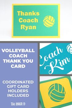 volleyball coach thank you card and gift card holder with free printables from the empor store