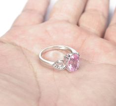 Natural kunzite. Jewelry sterling silver 925 stamp. Us size jewelry ring : 7.00 / Contact change size jewelry. Gem size mm. : 10.0 x 8.0 Gem weight ct. : 3.5 Gem clarity : Very eye clean Gem surround : Natural Sapphire Paypal complete. Register mail thailand 12-30 days ship worldwide. Contact resize after order complete. Certificate stone contact shop. Fine Jewelry Pink Ring Stamped 925, Pink Stamped 925 Promise Ring, Pink Fine Jewelry Ring Stamped 925, Pink Promise Ring Stamped 925, Pink Wedding Ring Stamped 925, Pink Sterling Silver Rings For Weddings, Silver Kunzite Ring For Anniversary, Pink Kunzite Jewelry For Wedding, Silver Pink Sapphire Ring As Gift