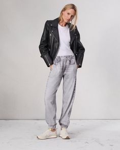 Miramar Jogger Pant - Icygrey | rag & bone Washed Recycled Denim Bottoms For Fall, Fall Washed Recycled Denim Bottoms, Distressed Relaxed Fit Pants For Fall, Urban Recycled Denim Jeans For Fall, Relaxed Fit Distressed Pants For Fall, Urban Recycled Denim Bottoms For Fall, Urban Washed Jeans For Fall, Fall Straight Leg Recycled Denim Pants, Urban Style Washed Jeans For Fall