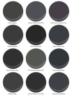 the different shades of black paint