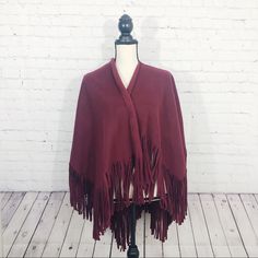 Abs Burgundy Shawl - Heavy And Warm Approximate Measurements: Length (With Tassels):33.5” Clst Womens Abs, Shrug Sweater, Shawl, Sweaters For Women, Purple, Women Shopping